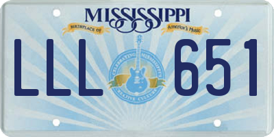 MS license plate LLL651