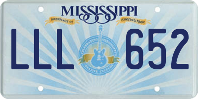 MS license plate LLL652