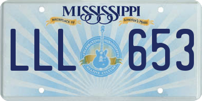 MS license plate LLL653