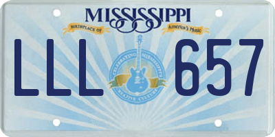 MS license plate LLL657