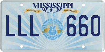 MS license plate LLL660