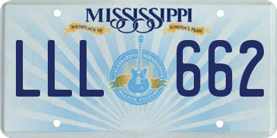 MS license plate LLL662