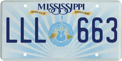 MS license plate LLL663