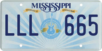MS license plate LLL665