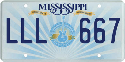 MS license plate LLL667