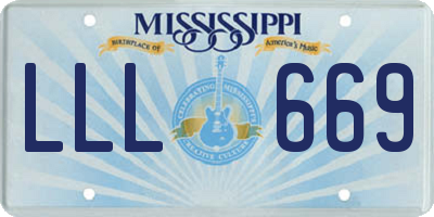 MS license plate LLL669
