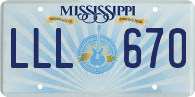MS license plate LLL670