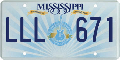 MS license plate LLL671