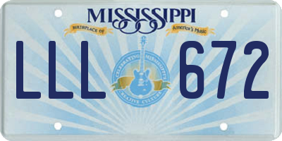 MS license plate LLL672
