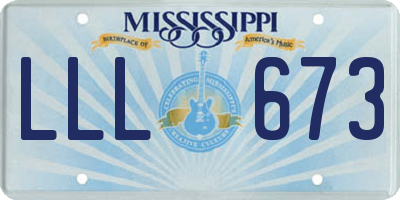 MS license plate LLL673