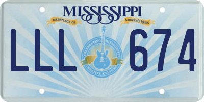 MS license plate LLL674