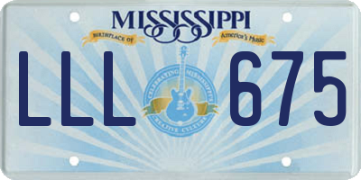 MS license plate LLL675