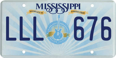 MS license plate LLL676