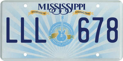 MS license plate LLL678