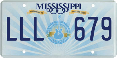 MS license plate LLL679