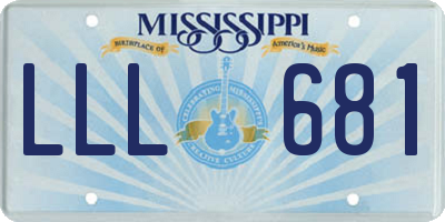 MS license plate LLL681