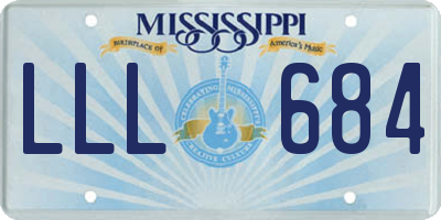 MS license plate LLL684