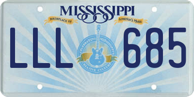 MS license plate LLL685