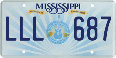MS license plate LLL687