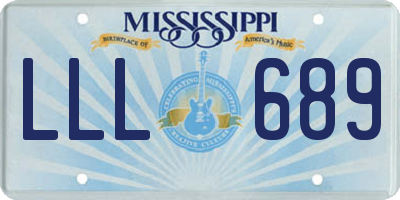 MS license plate LLL689