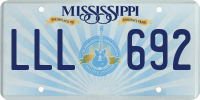 MS license plate LLL692