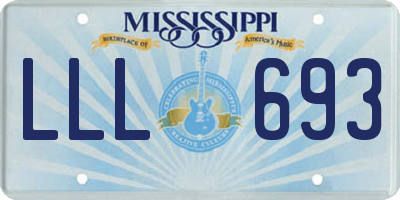 MS license plate LLL693