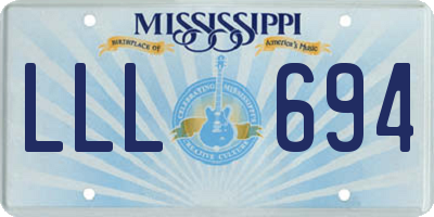 MS license plate LLL694