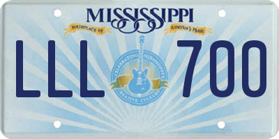MS license plate LLL700