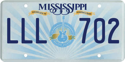 MS license plate LLL702