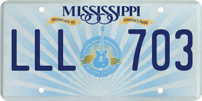 MS license plate LLL703