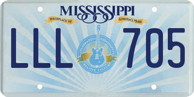 MS license plate LLL705