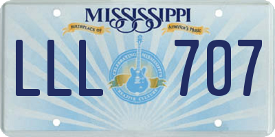 MS license plate LLL707