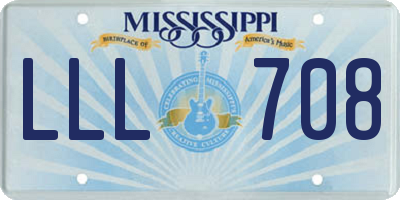 MS license plate LLL708