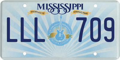 MS license plate LLL709