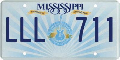 MS license plate LLL711
