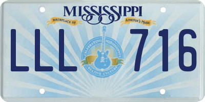 MS license plate LLL716
