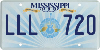 MS license plate LLL720