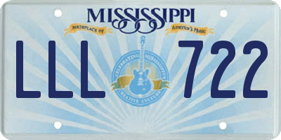 MS license plate LLL722