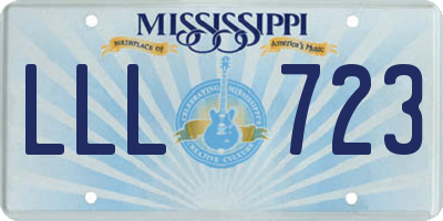 MS license plate LLL723