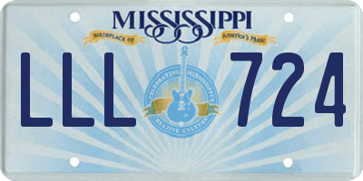 MS license plate LLL724