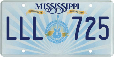 MS license plate LLL725