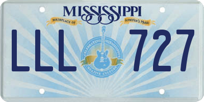 MS license plate LLL727