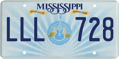 MS license plate LLL728
