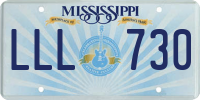 MS license plate LLL730