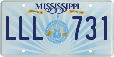 MS license plate LLL731