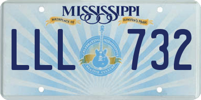 MS license plate LLL732