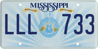 MS license plate LLL733