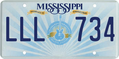 MS license plate LLL734