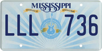 MS license plate LLL736