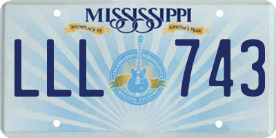 MS license plate LLL743